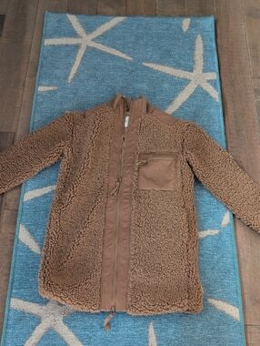 Everlane Brown Sherpa Zip-Up Jacket